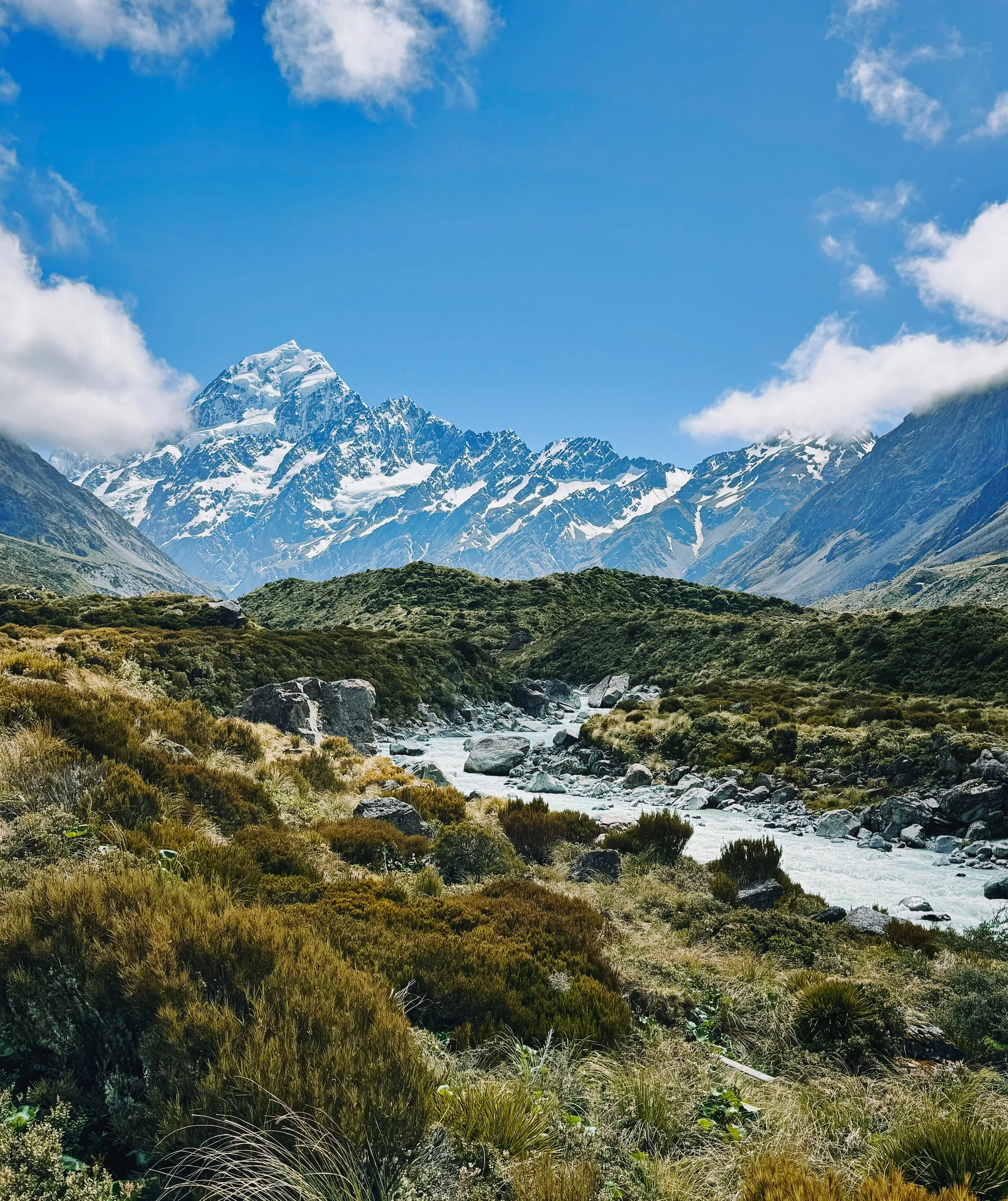 Aoraki / Mount Cook rising above the Hooker Valley Track