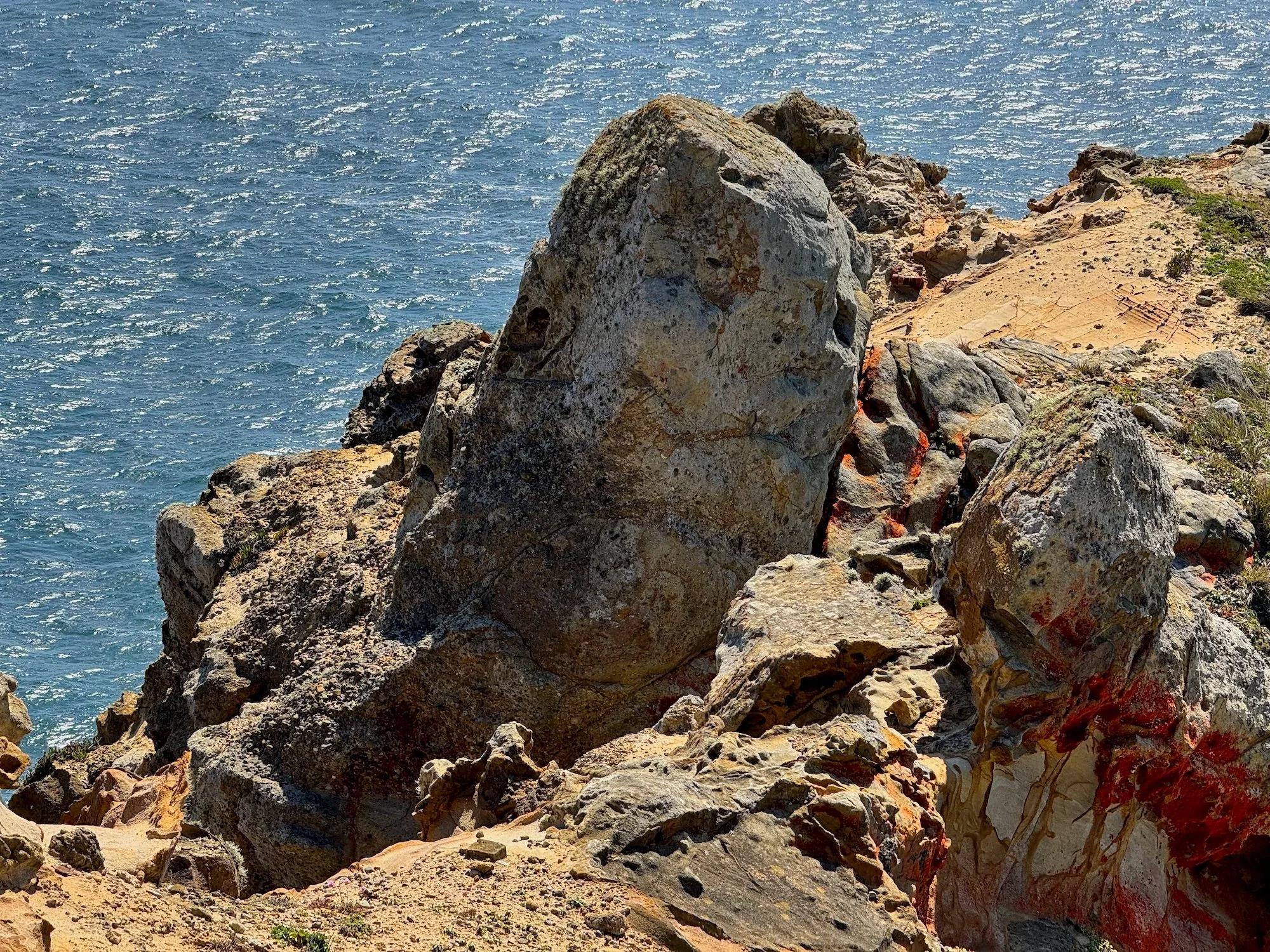 Weathered bands of rock at the Point Reyes Headlands