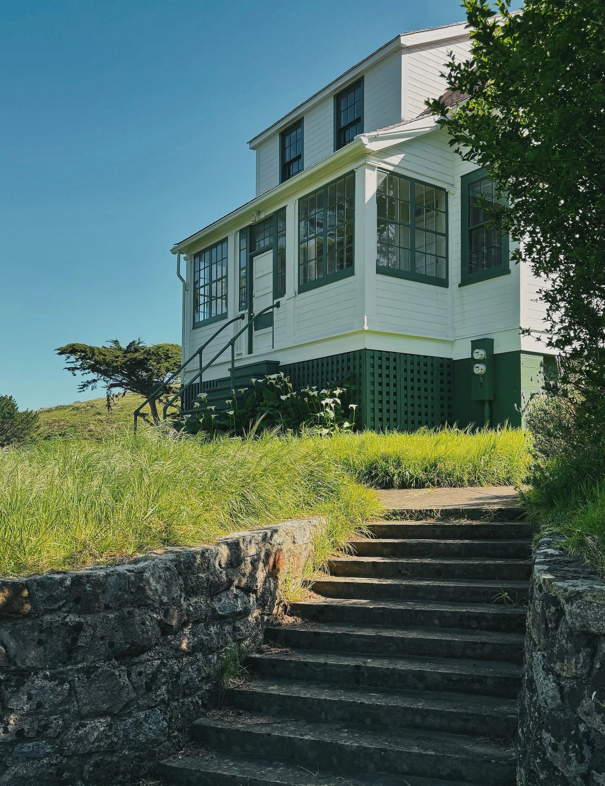 The old Coast Guard boathouse at Chimney Rock