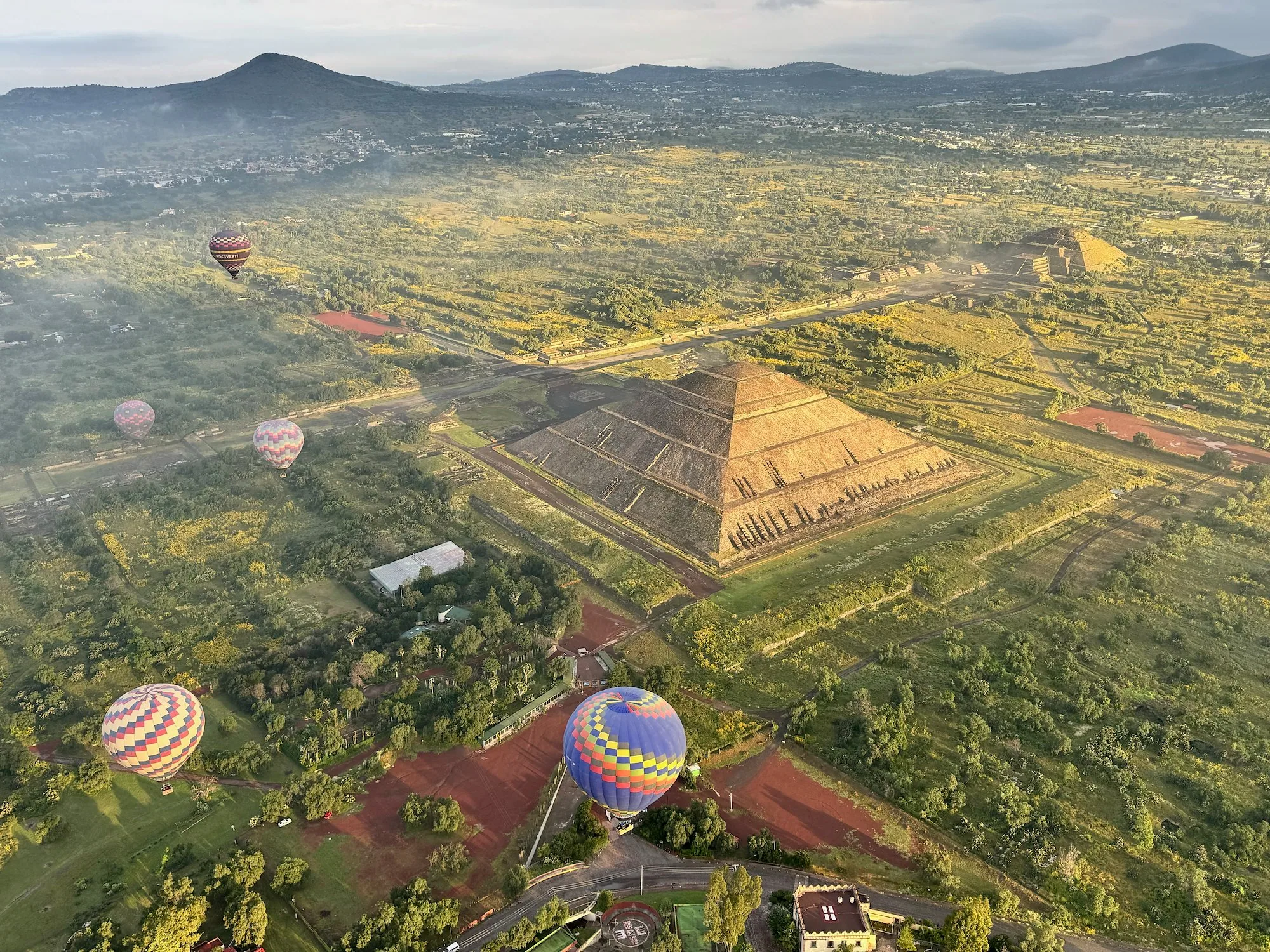 The Pyramid of the Sun illuminated by golden morning light